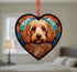 Cockapoo Yellow Stained Glass Effect Heart Suncatcher